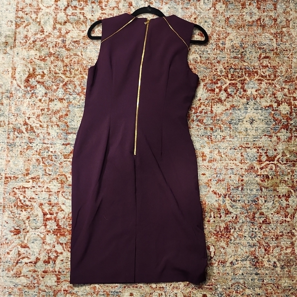 Calvin Klein Purple Halter Sheath Midi Dress